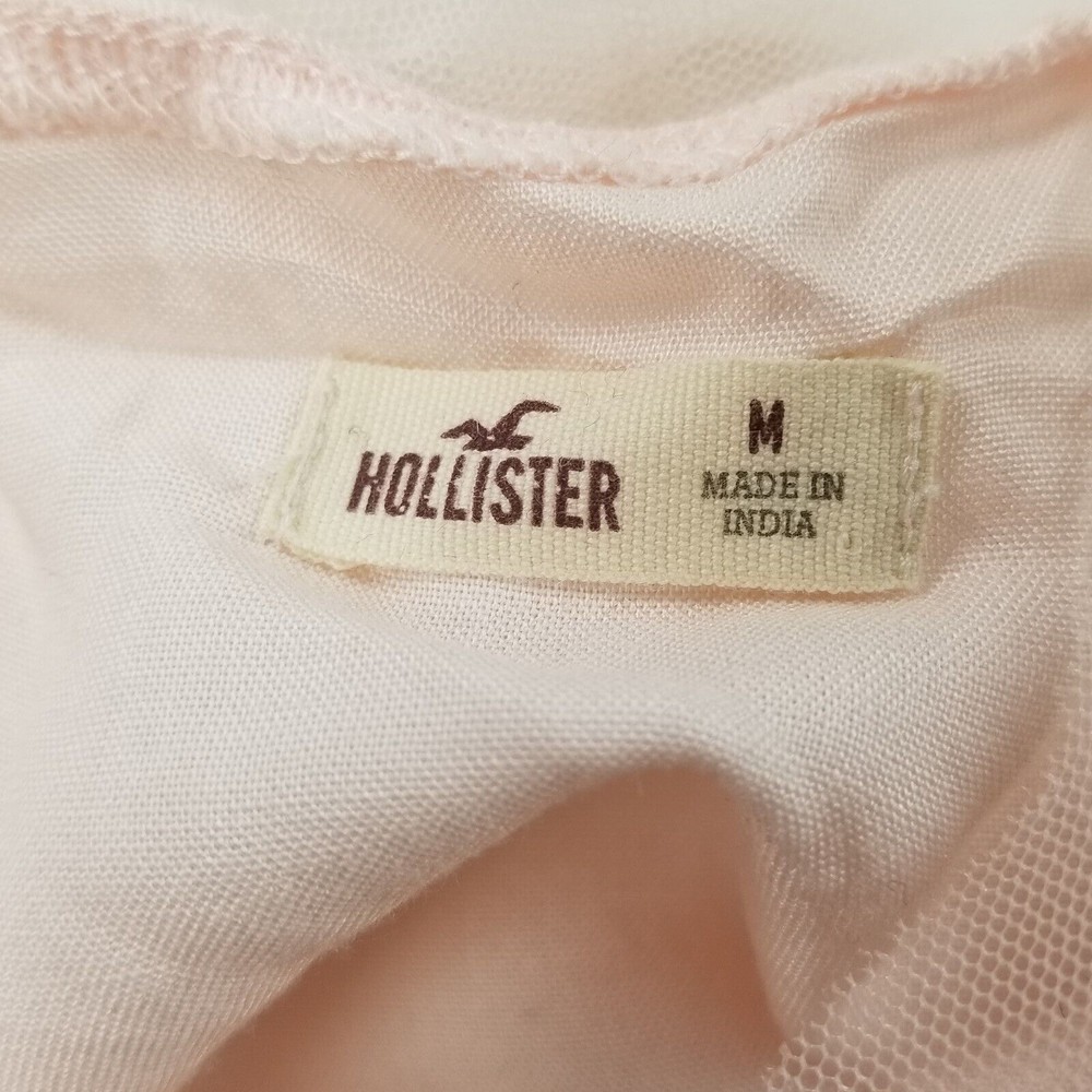 Hollister Babydoll Layered Tank Top Womens M Pink Embroidered Sleeveless Top - Picture 5 of 16